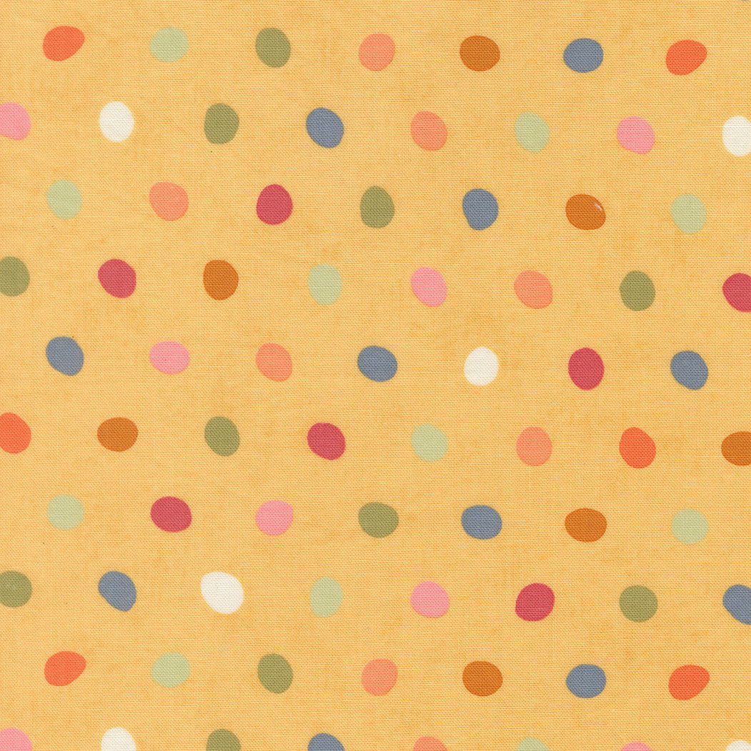 Fieldrush Poppy Dots fabric by BasicGrey for Moda featuring soft floral and hand-drawn textures in warm, muted tones