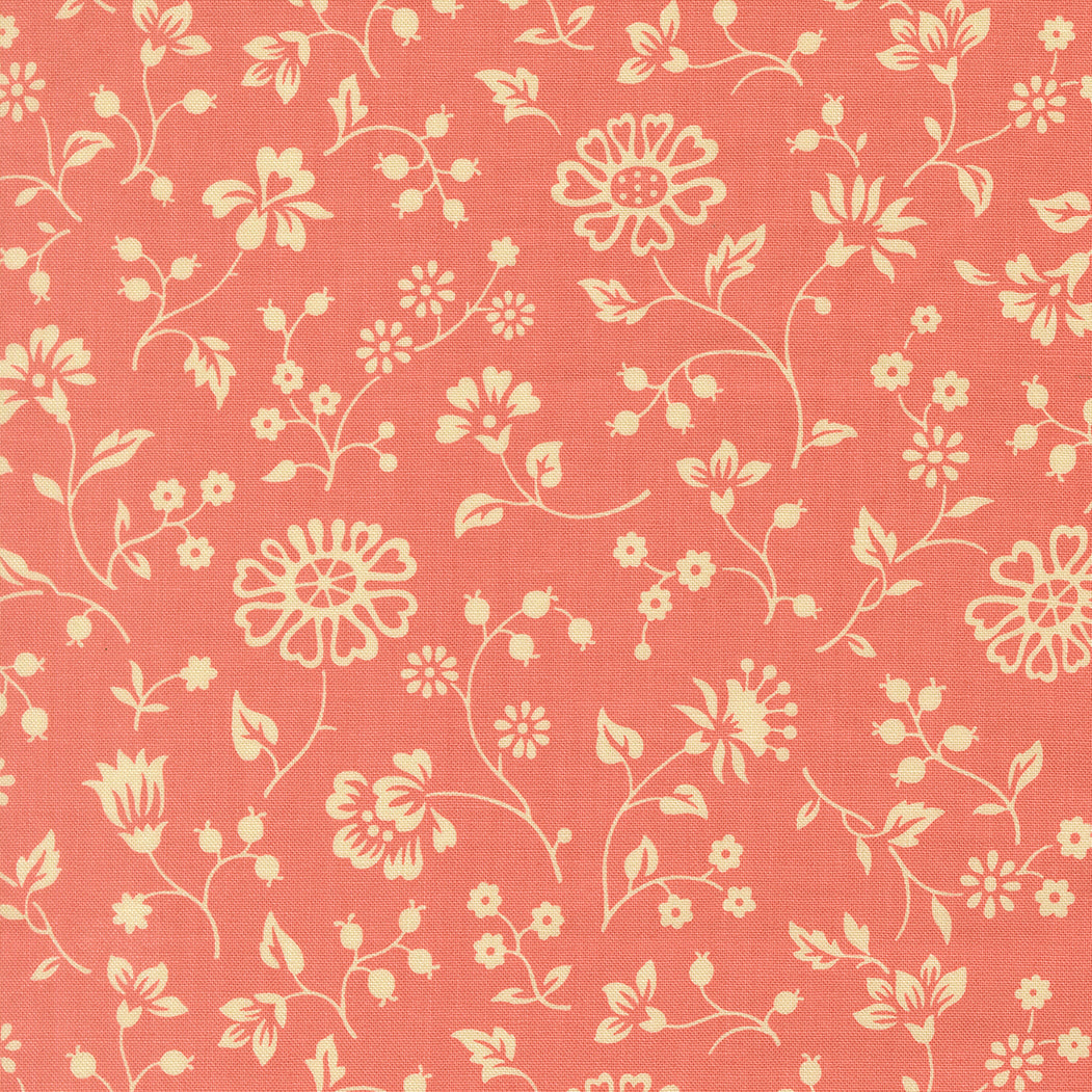 Petals & Polka Dots fabric by Anne Sutton featuring cherry red floral and polka dot patterns from Bunny Hill Designs for Moda Fabrics
