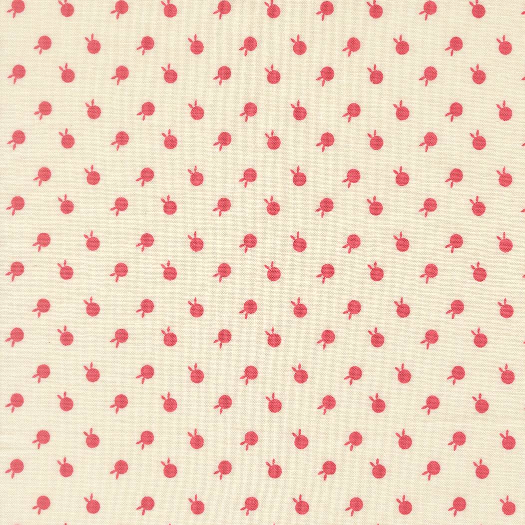 Petals & Polka Dots fabric by Anne Sutton featuring berry dots lace in red and pink tones