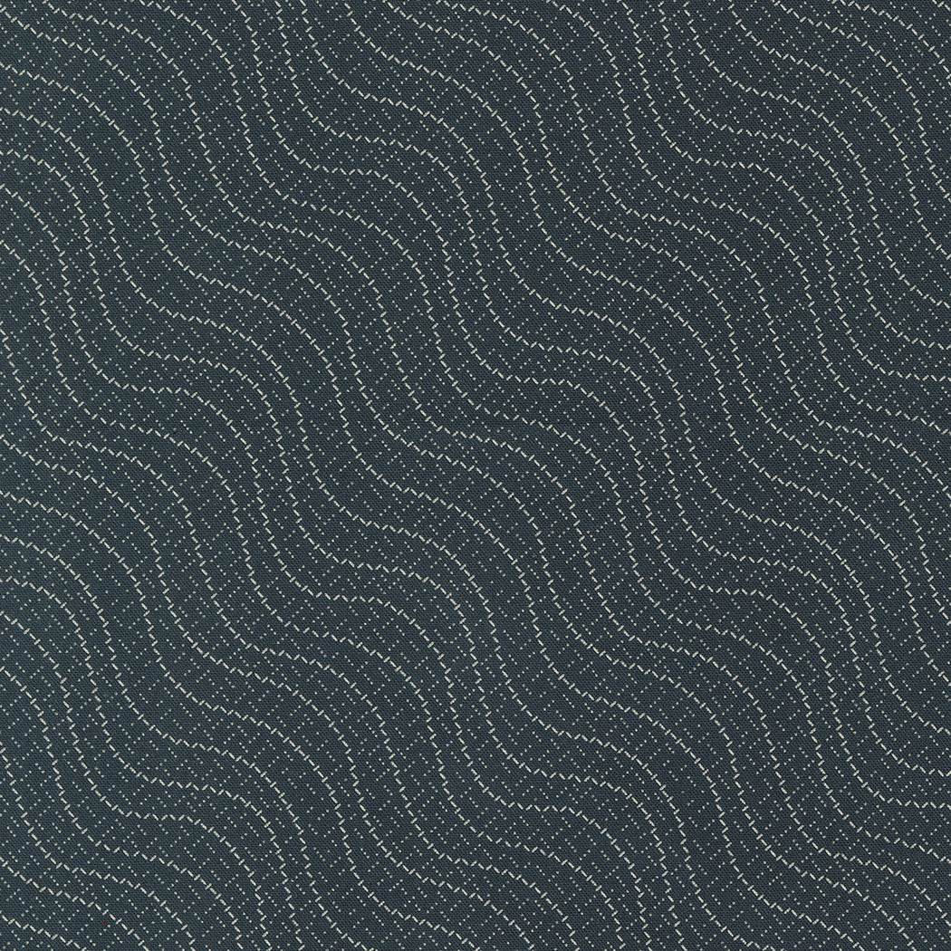 Goodnight Irene fabric by Betsy Chutchian Moda, graphite wavy stitched pattern, 1/2 yard increments
