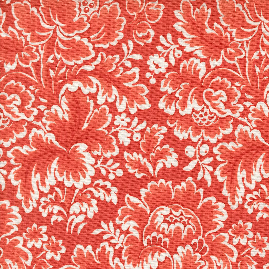 Buon Natale Christmas tapestry floral poinsettia fabric in red and white by Joanna Figueroa for Moda Fabrics