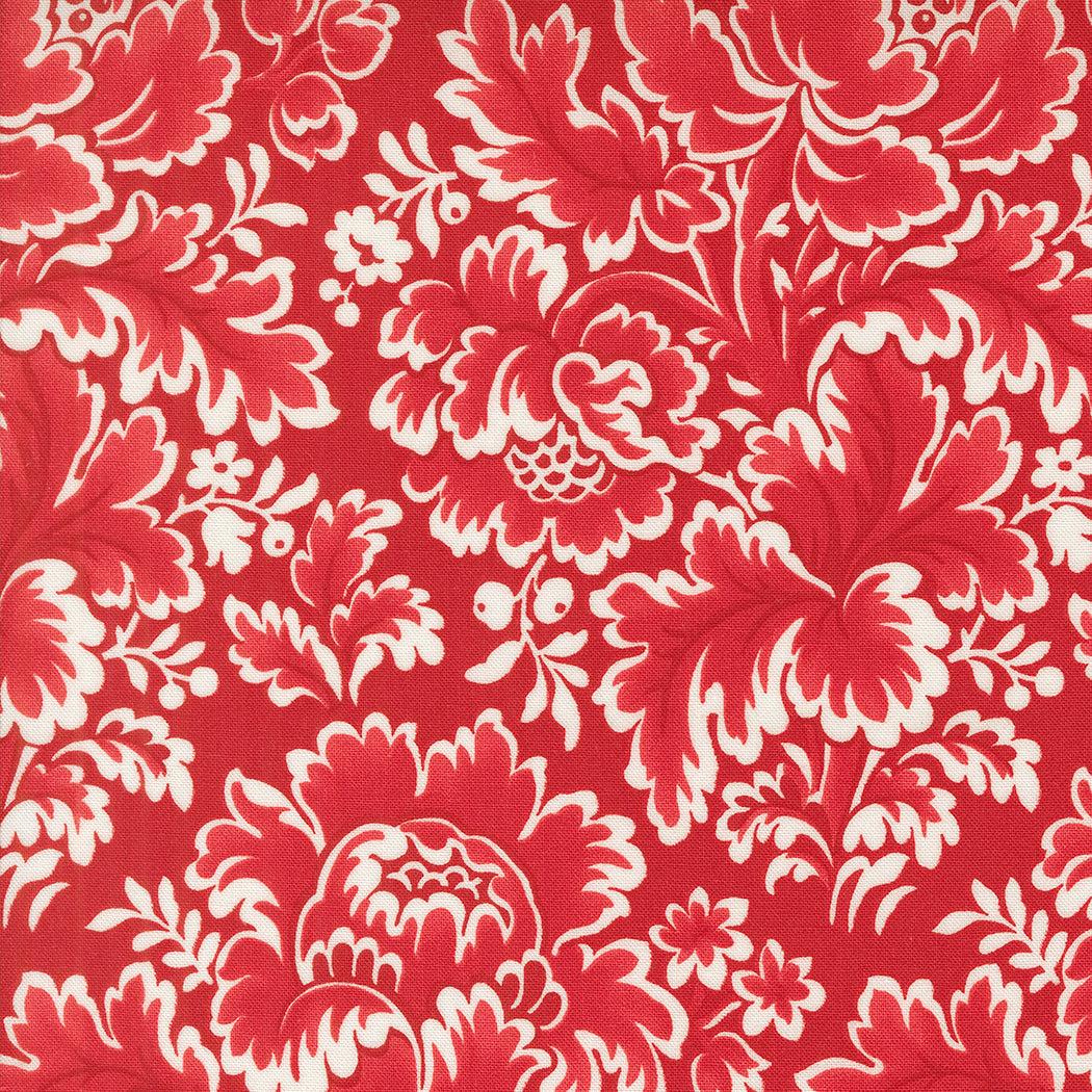 Buon Natale Christmas tapestry floral pomegranate fabric by Joanna Figueroa red and white cotton print