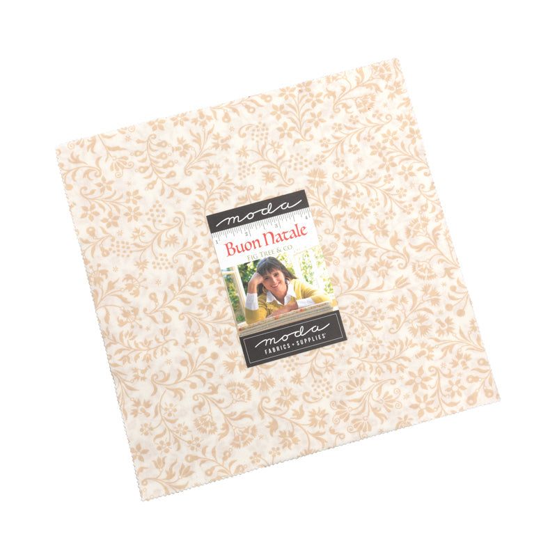 Buon Natale Layer Cake by Fig Tree & Co. featuring festive holiday floral fabric squares by Moda Fabrics