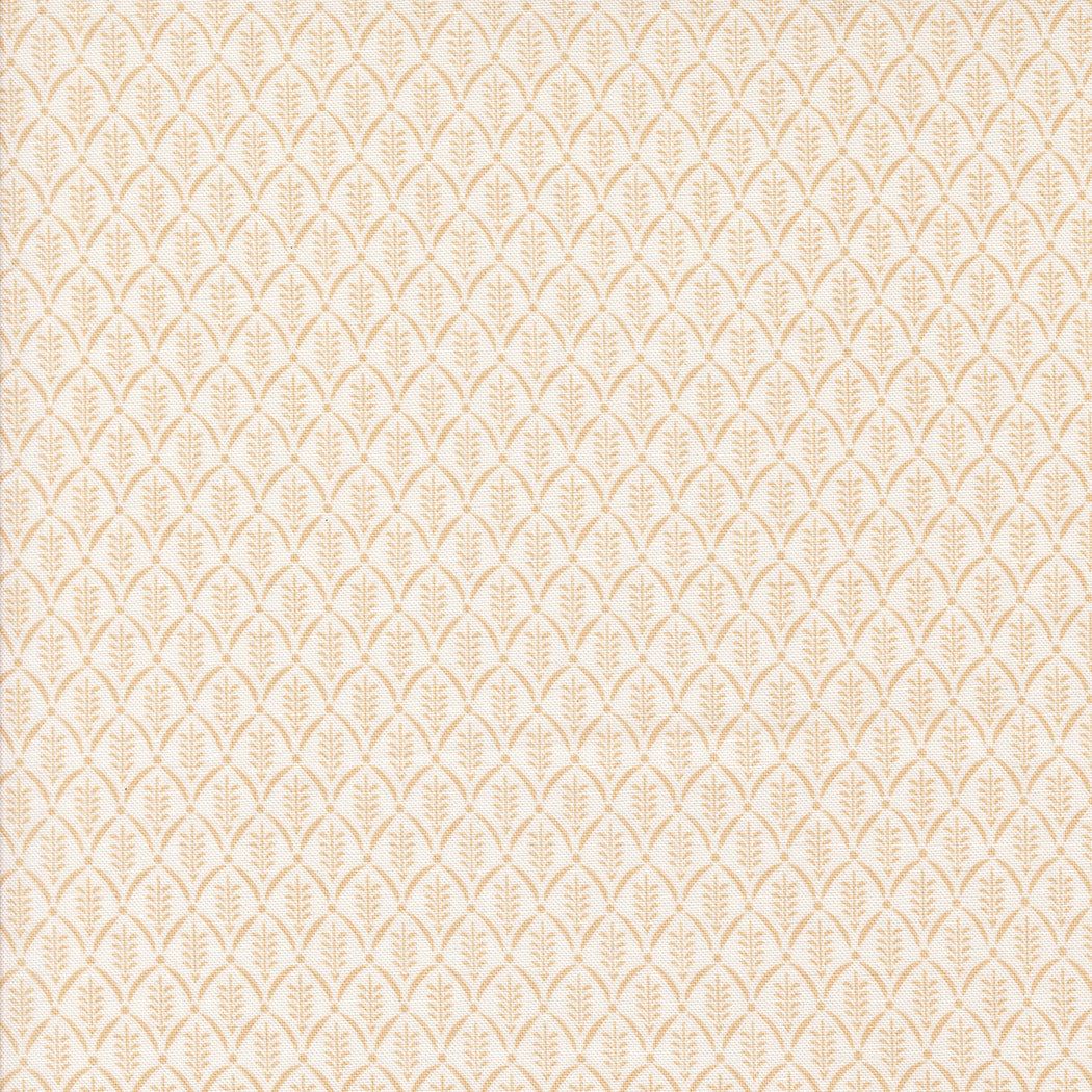 Buon Natale beige and white cotton fabric with delicate leaf pattern for holiday quilting and crafts by Fig Tree Co Moda Fabrics