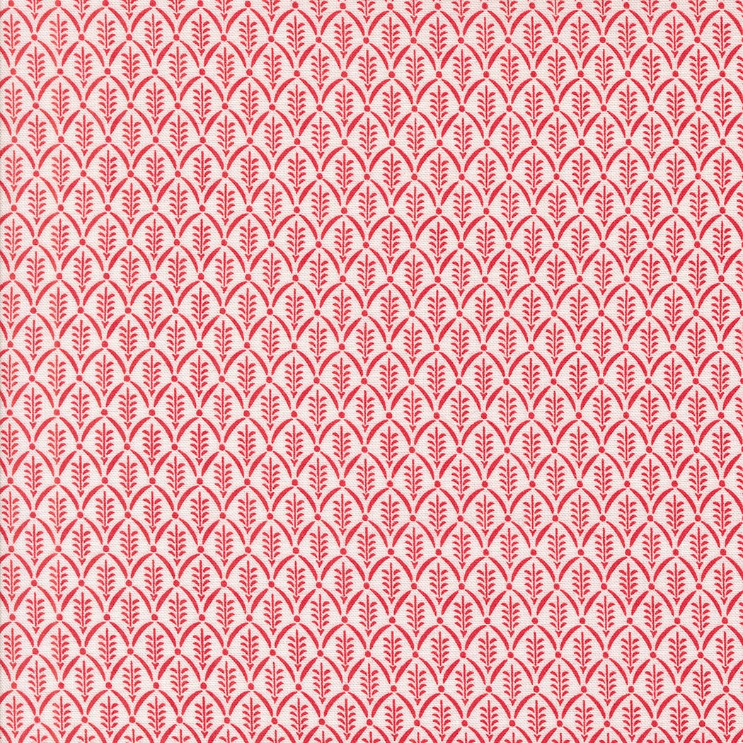 Buon Natale Joanna Figueroa red snowflake pattern fabric by Fig Tree Co for Moda Fabrics