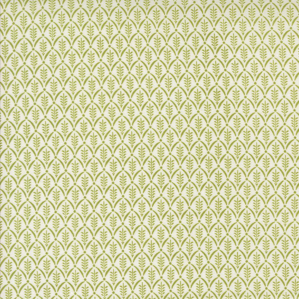 Buon Natale Evergreen Blenders Snowflake Pine fabric with green pine pattern on white background by Joanna Figueroa
