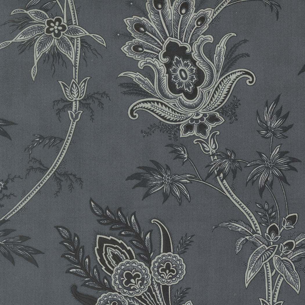 Breathtaking Blues Plume Florals fabric in dusk tones by 3 Sisters for Moda Fabrics