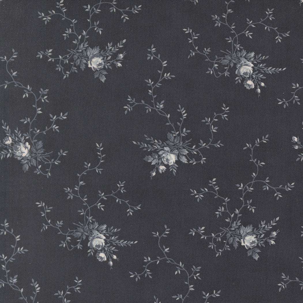 Breathtaking Blues Midnight floral fabric in blues and navy by 3 Sisters for Moda Fabrics