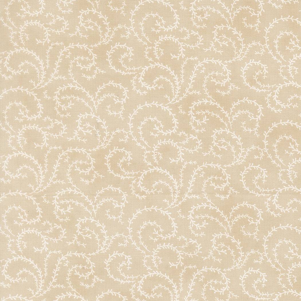 Breathtaking Blues Vine Ecru fabric by 3 Sisters for Moda Fabrics with soft sky tones and delicate florals