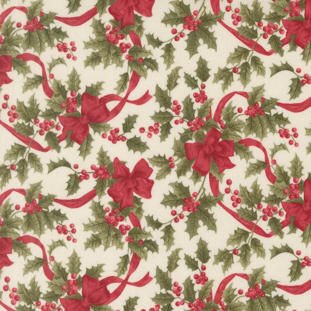 Cream fabric with Christmas bows from Candlelight Christmas collection by 3 Sisters for Moda Fabrics