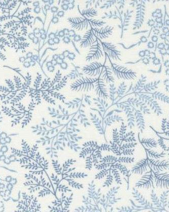 Nantucket Summer Cream Blue Sconset Landscape fabric by Camille Rosekelley for Moda