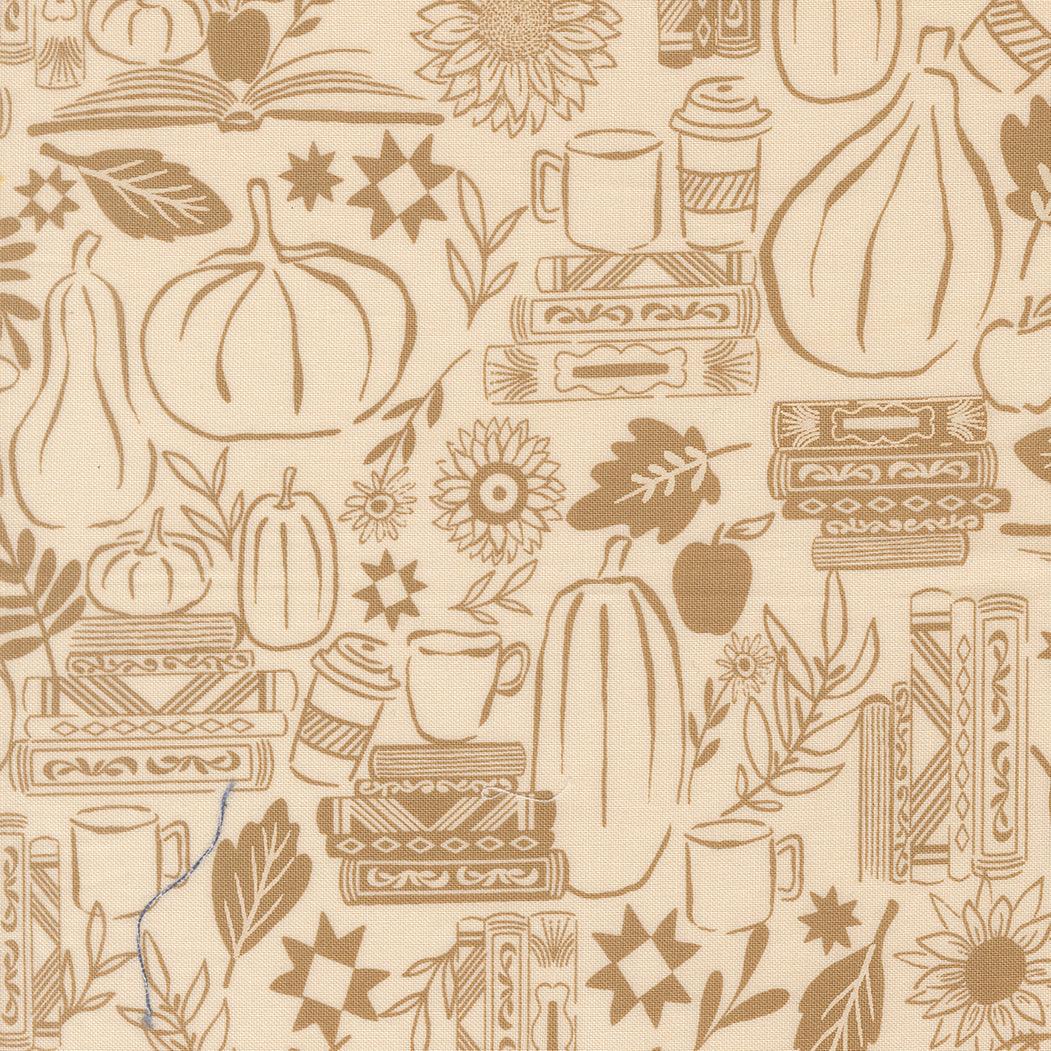 Windfall Cozy Up Eggshell fabric by Stephanie Sliwinski showcasing autumn-inspired designs from Moda Fabrics