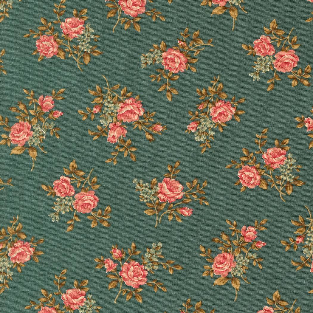 Floral fabric with twilight rose bouquet pattern in earthy tones from Collections for a Cause by Marcus Howard for Moda Fabrics