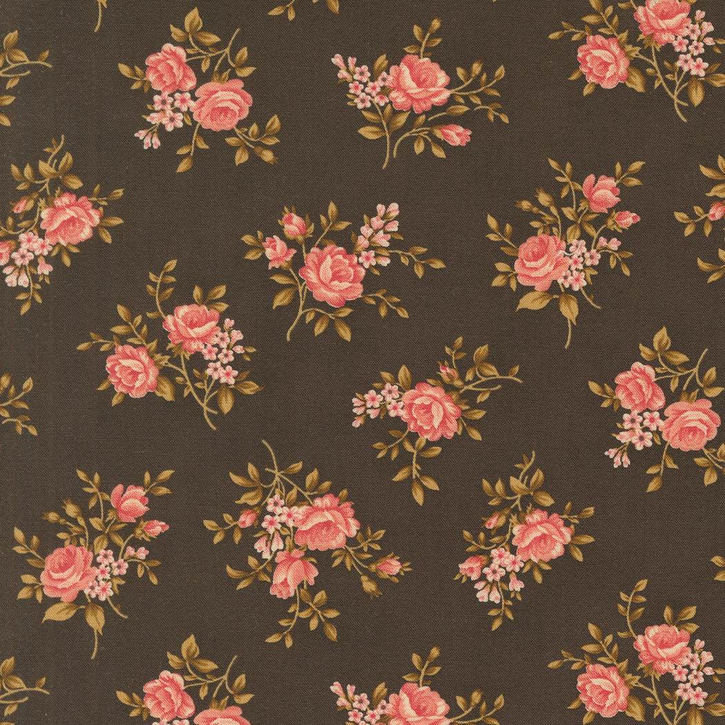 Chocolate rose bouquet floral fabric from Collections for a Cause Unity by Marcus Howard for Moda Fabrics