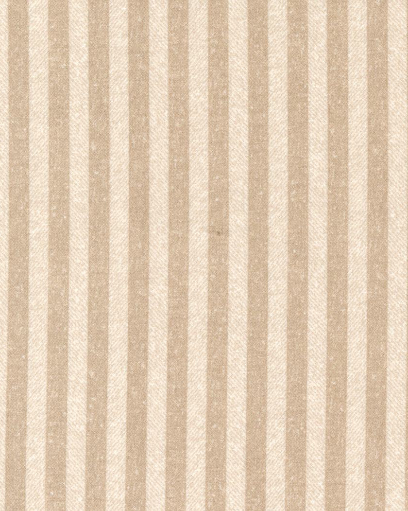 Lakeside Gatherings Flannel fabric in sand color with vertical stripes by Primitive Gatherings for Moda Fabrics