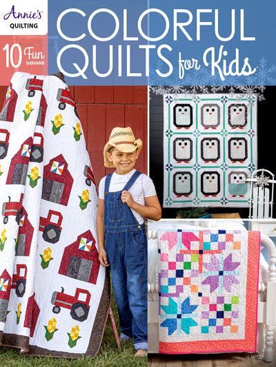 Colorful quilts for kids from Annie's Quilting book brightening rooms with fun designs