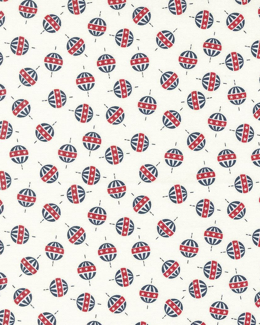 American Gatherings II patriotic fabric with red, white, and blue ball dots by Primitive Gatherings