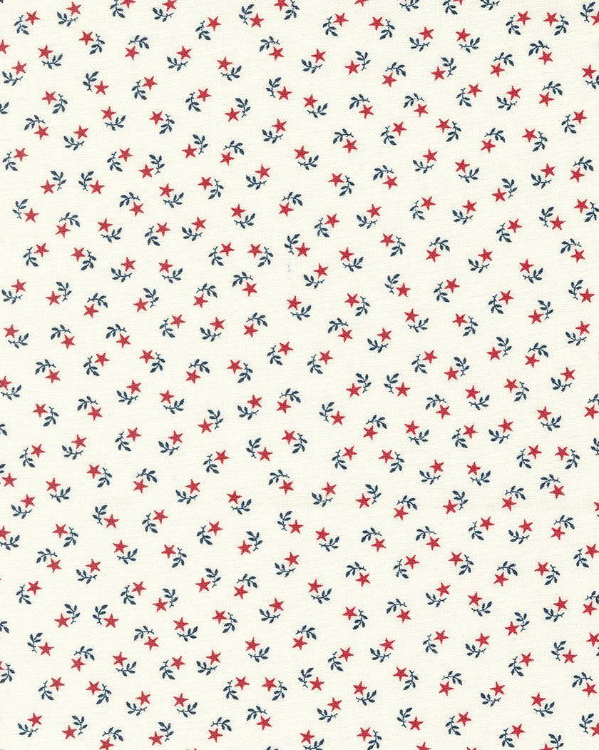 American Gatherings II fabric with red, white, and blue star and floral pattern for patriotic decor