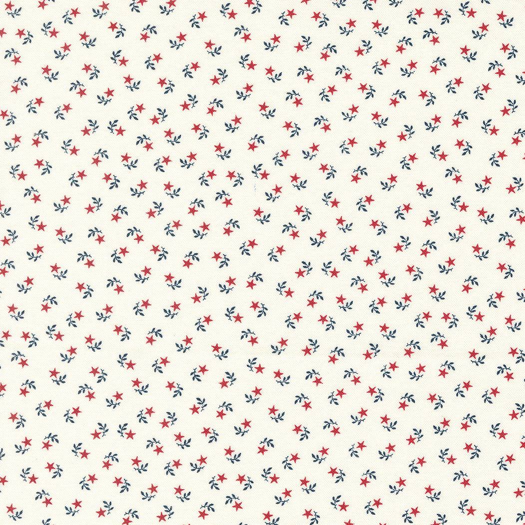 American Gatherings II fabric with red, white, and blue star and floral pattern for patriotic decor