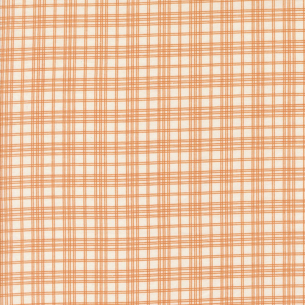 Cream fabric with orange plaid pattern Pumpkin Spice by Lisa Bongean
