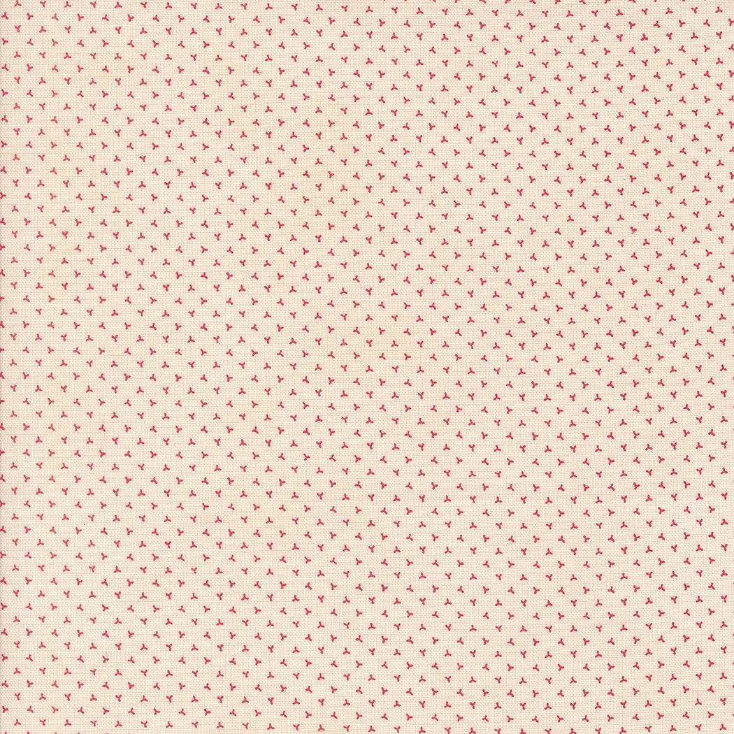 Pumpkin Spice cream cotton fabric with small red ditsy print by Lisa Bongean for Moda Fabrics