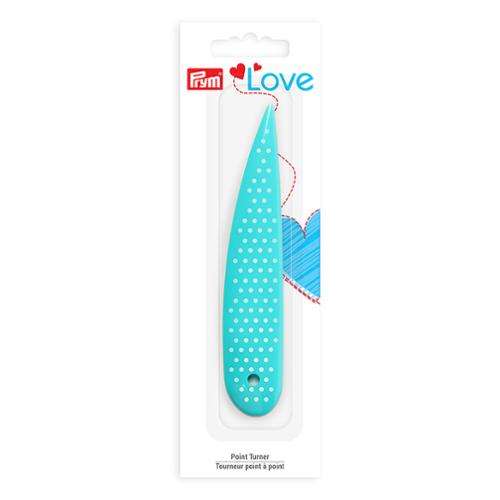 Point Turner from Prym turquoise hand tool for shaping seams and pushing collar points.