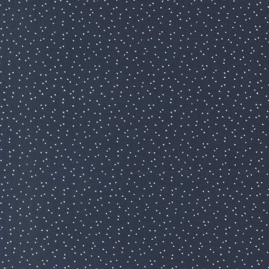 Confetti Blender Navy fabric with small white triangle pattern by Primitive Gatherings for Moda Fabrics