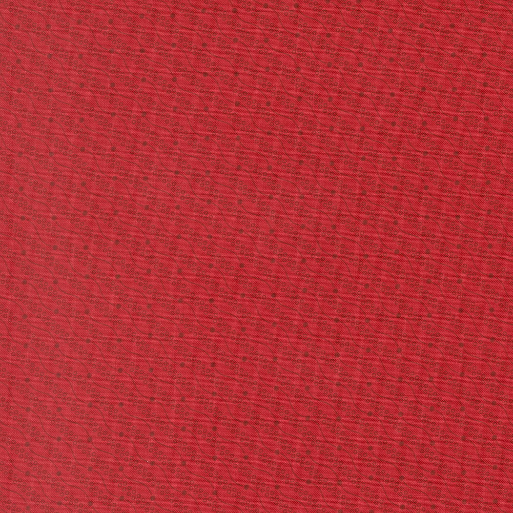 Joyful Gatherings II Razzle Dazzle Crimson holiday fabric by Lisa Bongean with festive Christmas motifs in classic red and cream