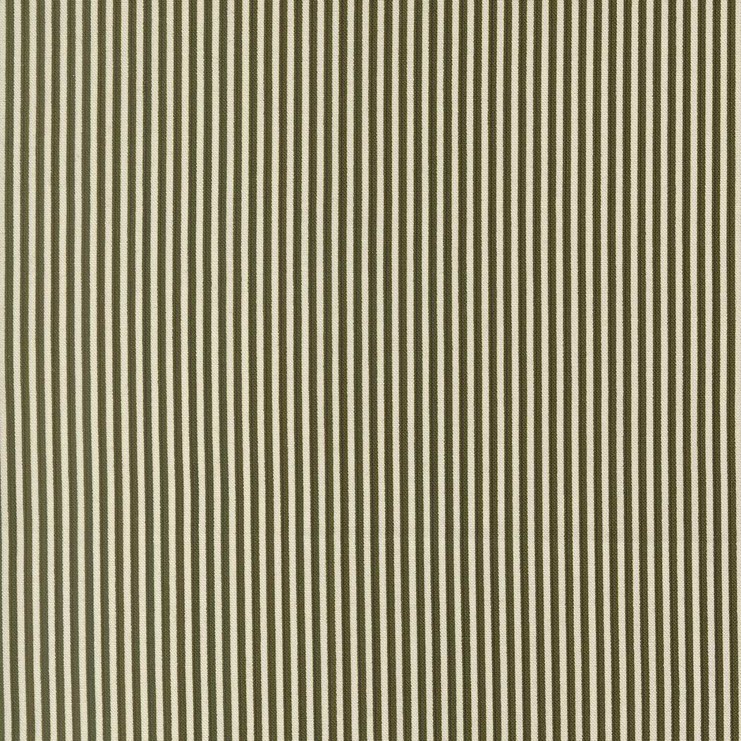 Joyful Gatherings II peppermint stripe fabric by Lisa Bongean, festive Christmas holiday print with red, pine green, and cream colors
