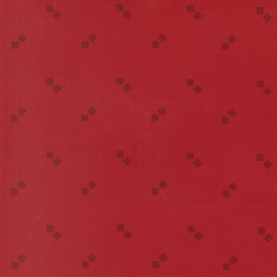 Joyful Gatherings II crimson gift boxes fabric by Lisa Bongean with holiday Christmas motifs and traditional red, green, and cream colors