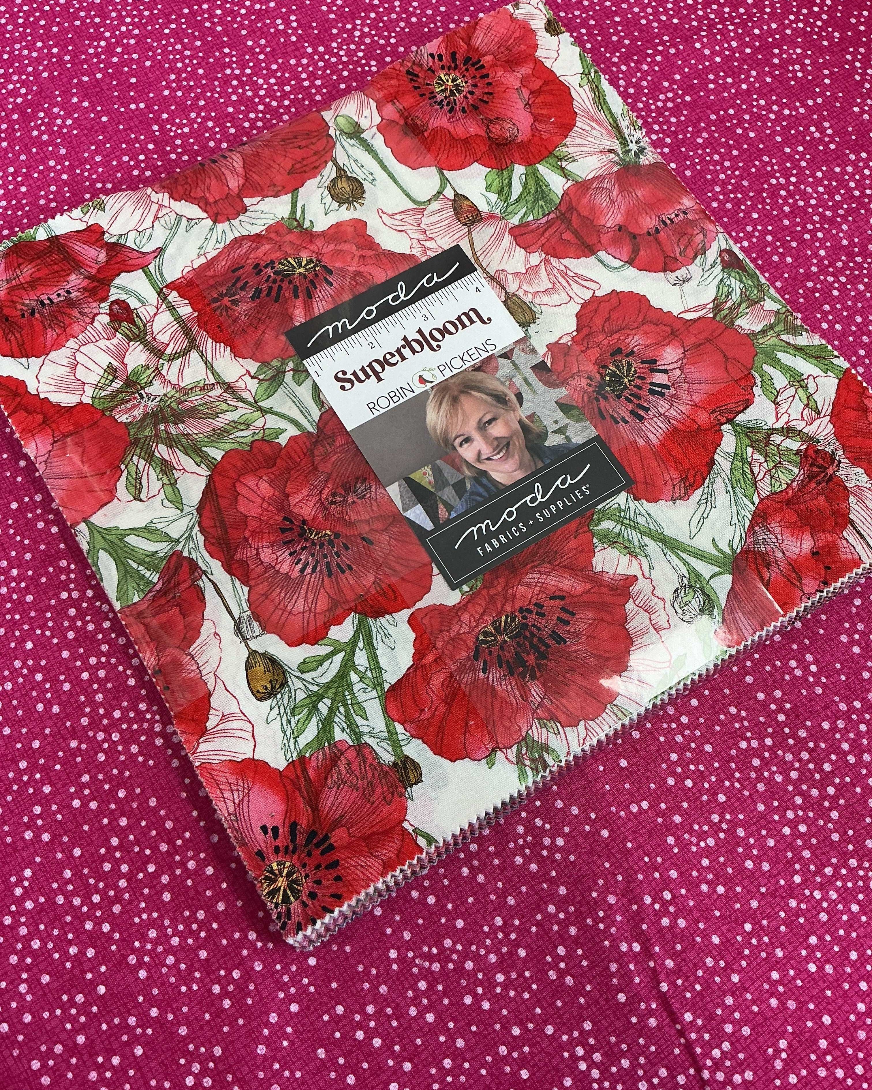 Frida Lap Size Quilt Kit with 12 half-yard fabric cuts, digital pattern, accent and binding for lap quilt sewing project