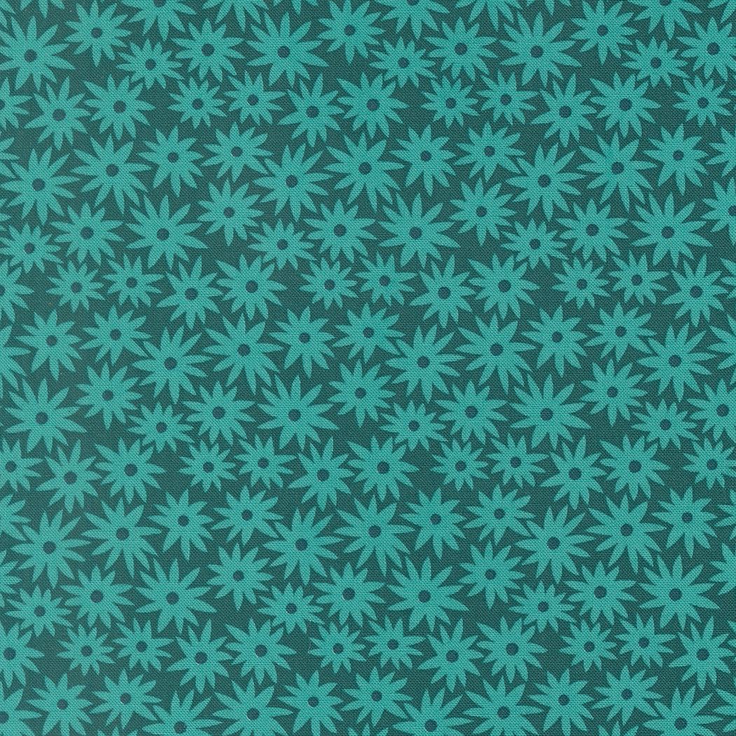 Scenery Sedum Small Floral fabric in dark teal by Elizabeth Hartman for Moda Fabrics