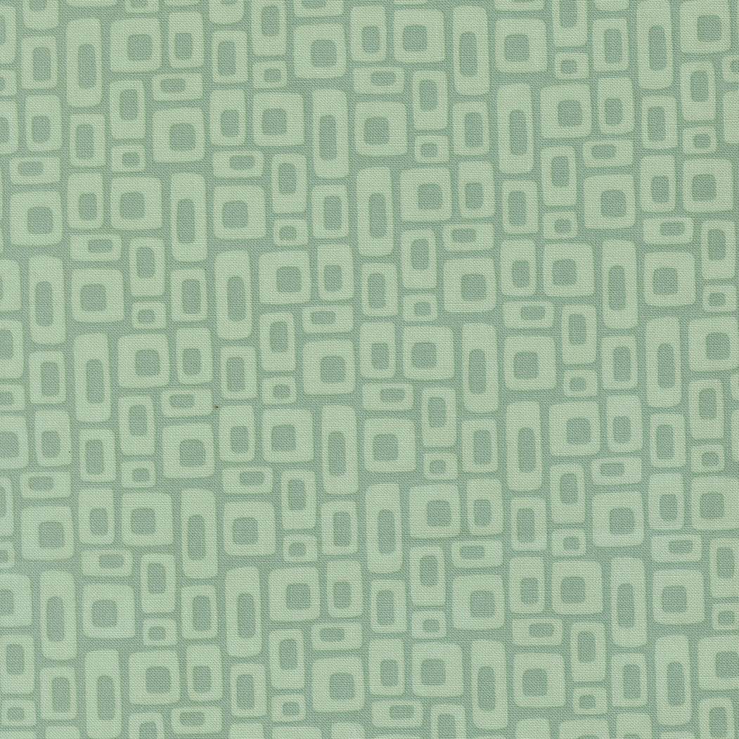 Scenery Marshmallow Geometric Dusty Jade fabric by Elizabeth Hartman for Moda Fabrics with nature-inspired geometric pattern