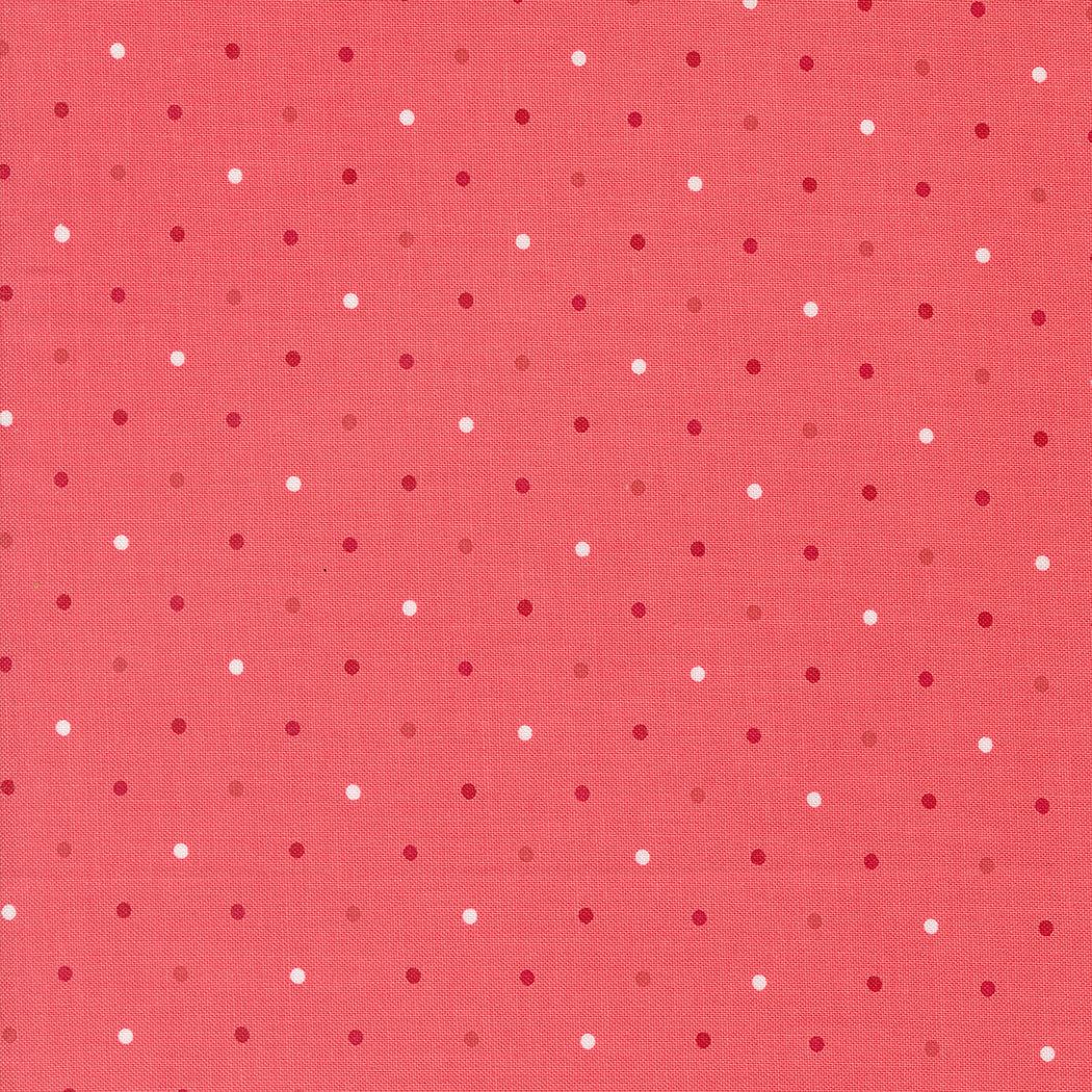 Magic Dot raspberry fabric with scattered polka dots by Lella Boutique for Moda Fabrics