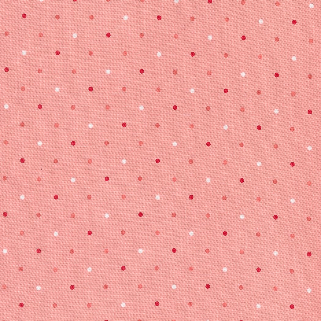 Magic Dot pink lemonade polka dot fabric by Lella Boutique for quilting and sewing projects