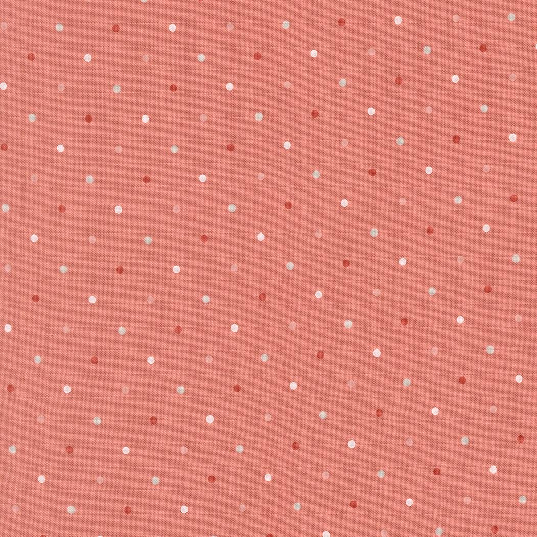 Wild Honey Magic Dot Rose Water fabric by Lella Boutique Moda in warm rose with scattered small dots in soft shades.