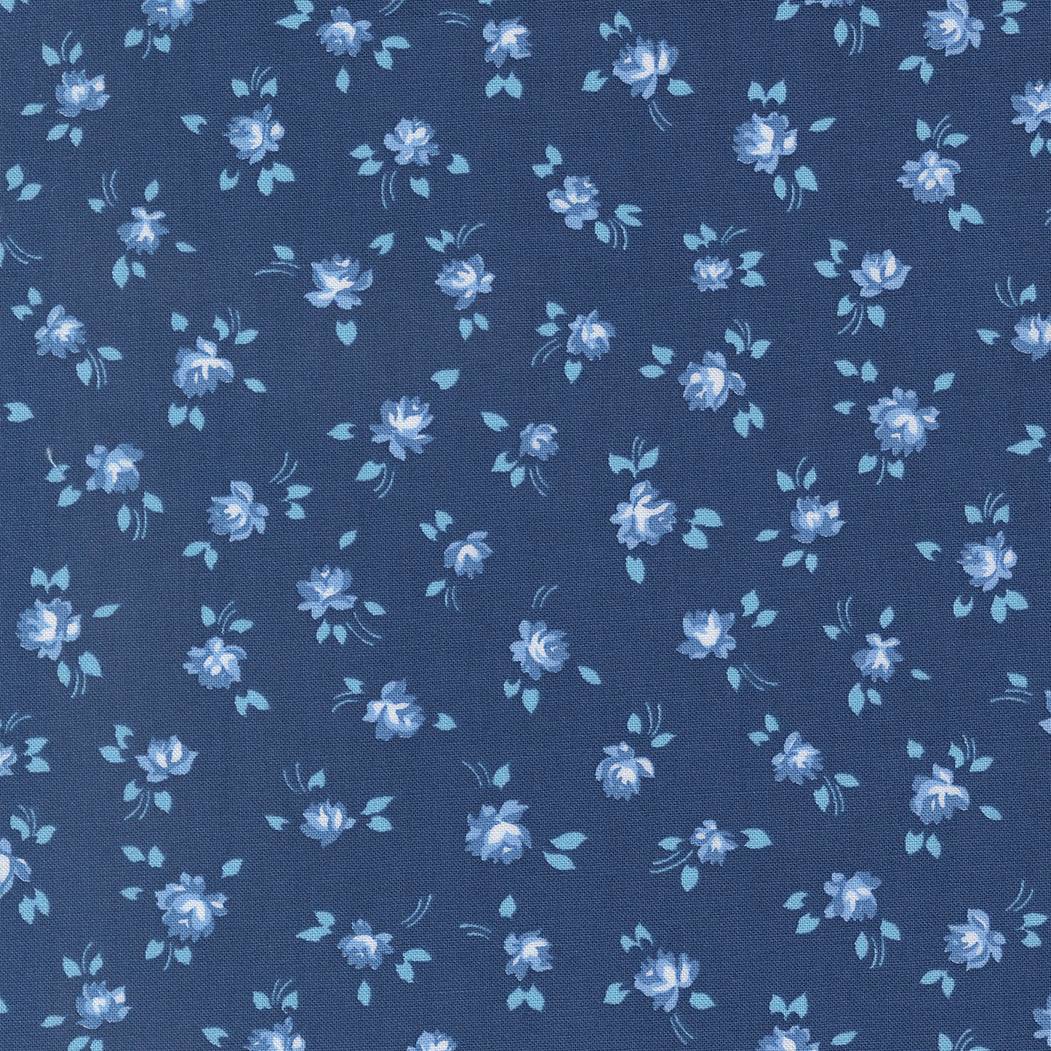 Blueprint Grace small floral navy tonal fabric by Camille Roskelley for Moda Fabrics