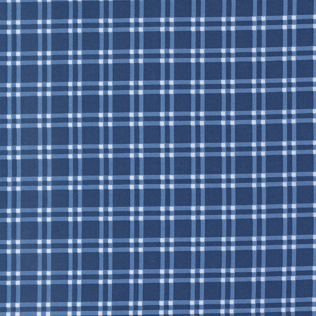 blueprint plaid checks navy fabric by Camille Roskelley for Moda Fabrics