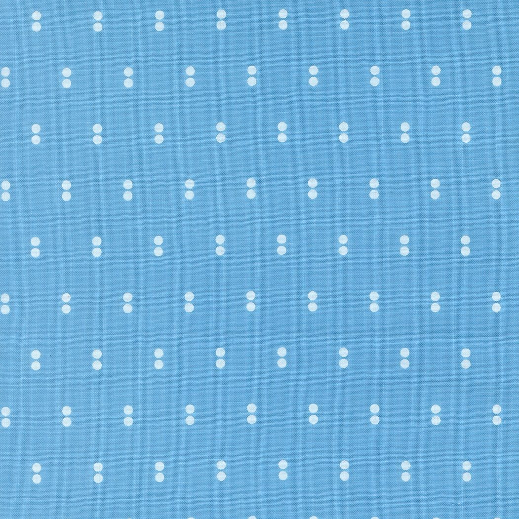 Blueprint Dots Harbor blue fabric with white dot pattern by Camille Roskelley for Moda Fabrics
