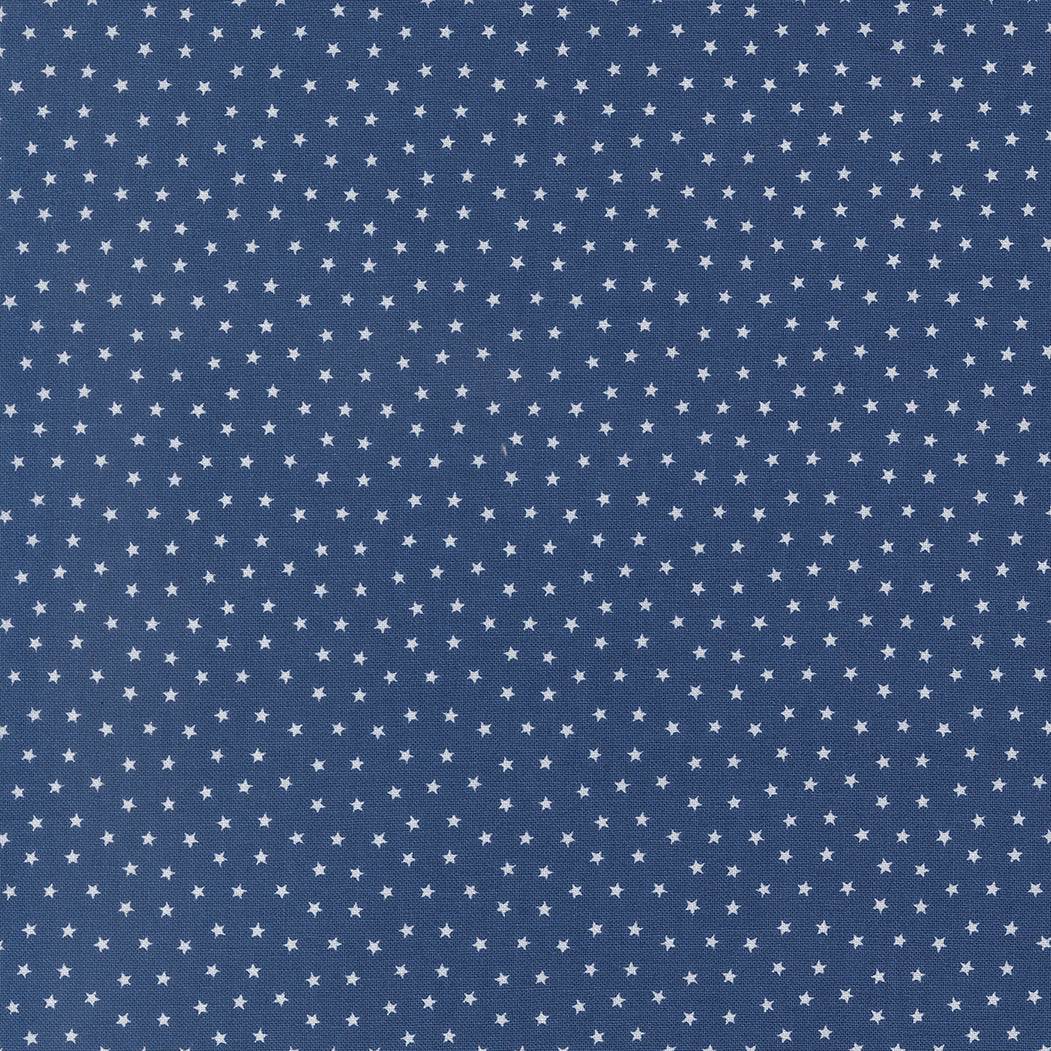 Blueprint Starlight Navy fabric with white star pattern by Camille Roskelley for Moda Fabrics