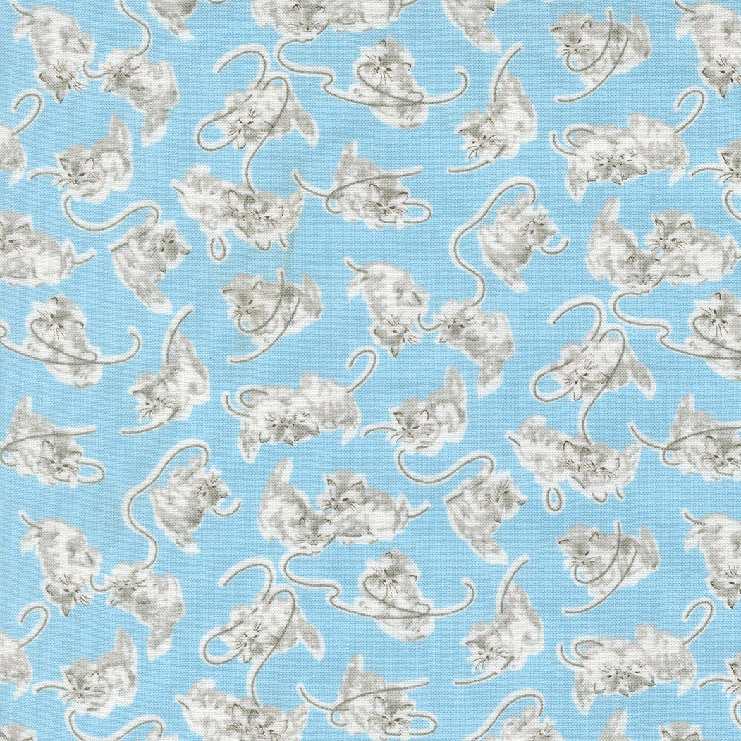 A fabric design featuring kittens by Camille Roskelley from Thimble Blossom for Moda Fabrics