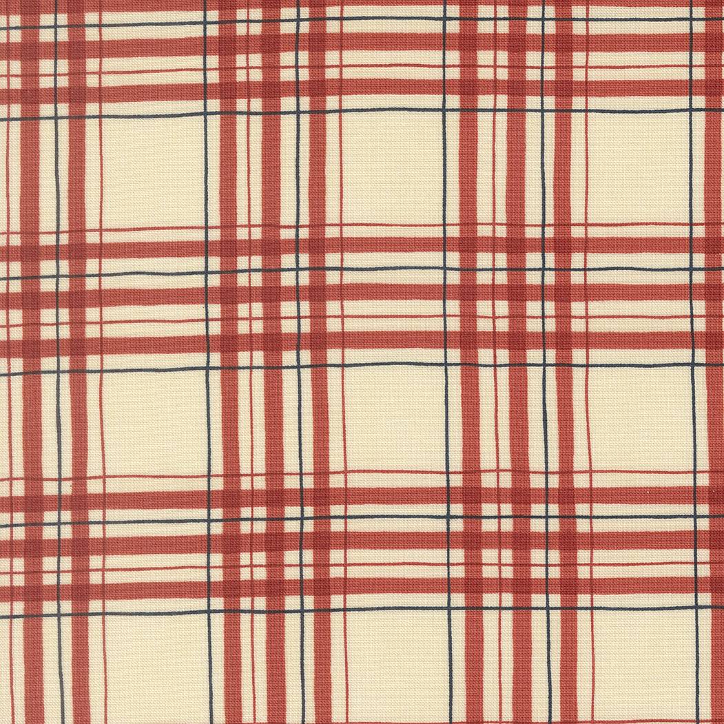 America 250 Years patriotic plaid parchment red fabric by Deb Strain for Moda Fabrics