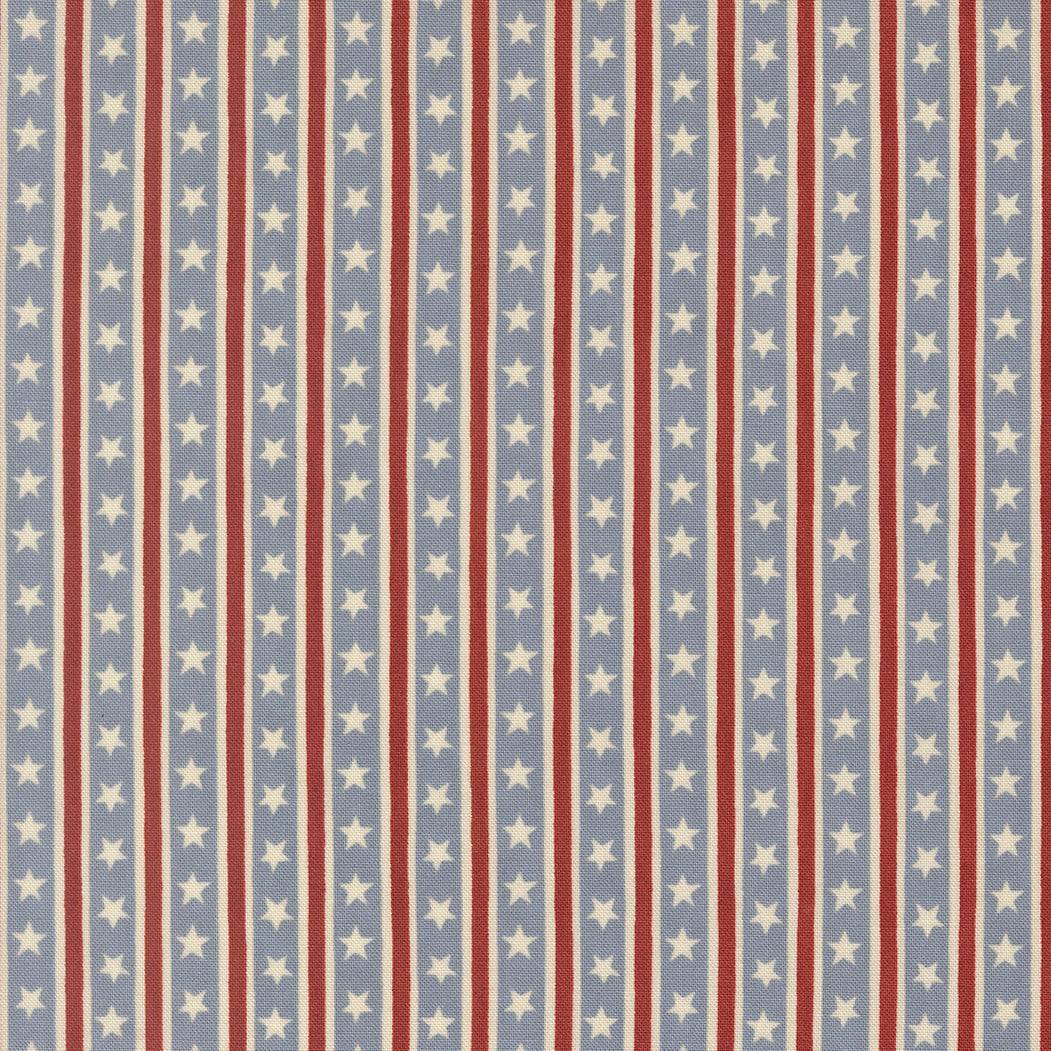 America 250 Years Starts In Stripes Steel Blue patriotic fabric by Deb Strain for Moda