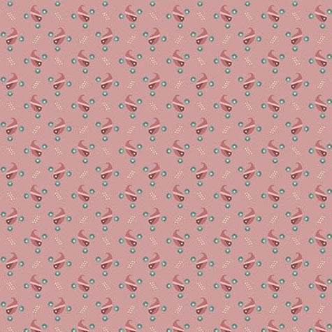 Farmer's Daughter Pasture Driftwood fabric with dusty rose background and small floral prints by Edyta Sitar