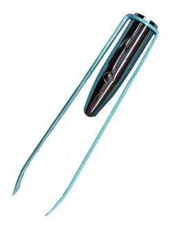Illuminating Tweezer IT stainless steel with angled tips and touch LED light in protective case