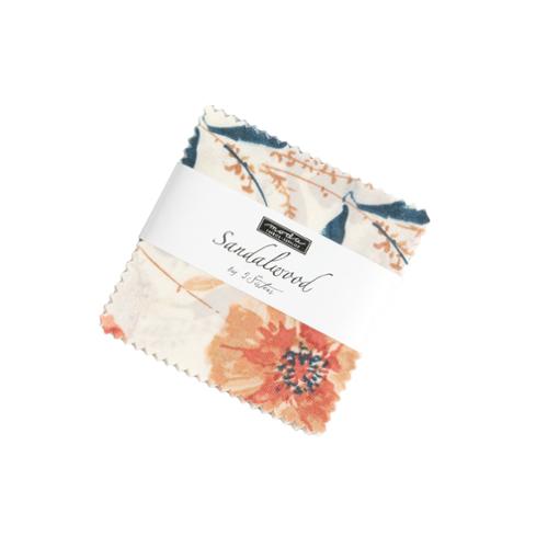 Sandalwood Mini Charm pack of 42 Moda fabric squares in beachy moody tones