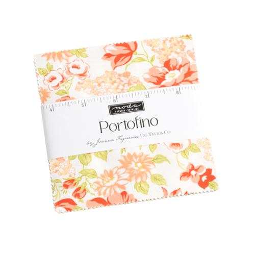 Portofino Charm Pack by Joanna Figueroa featuring 40 precut 5-inch fabric squares from Moda Fabrics