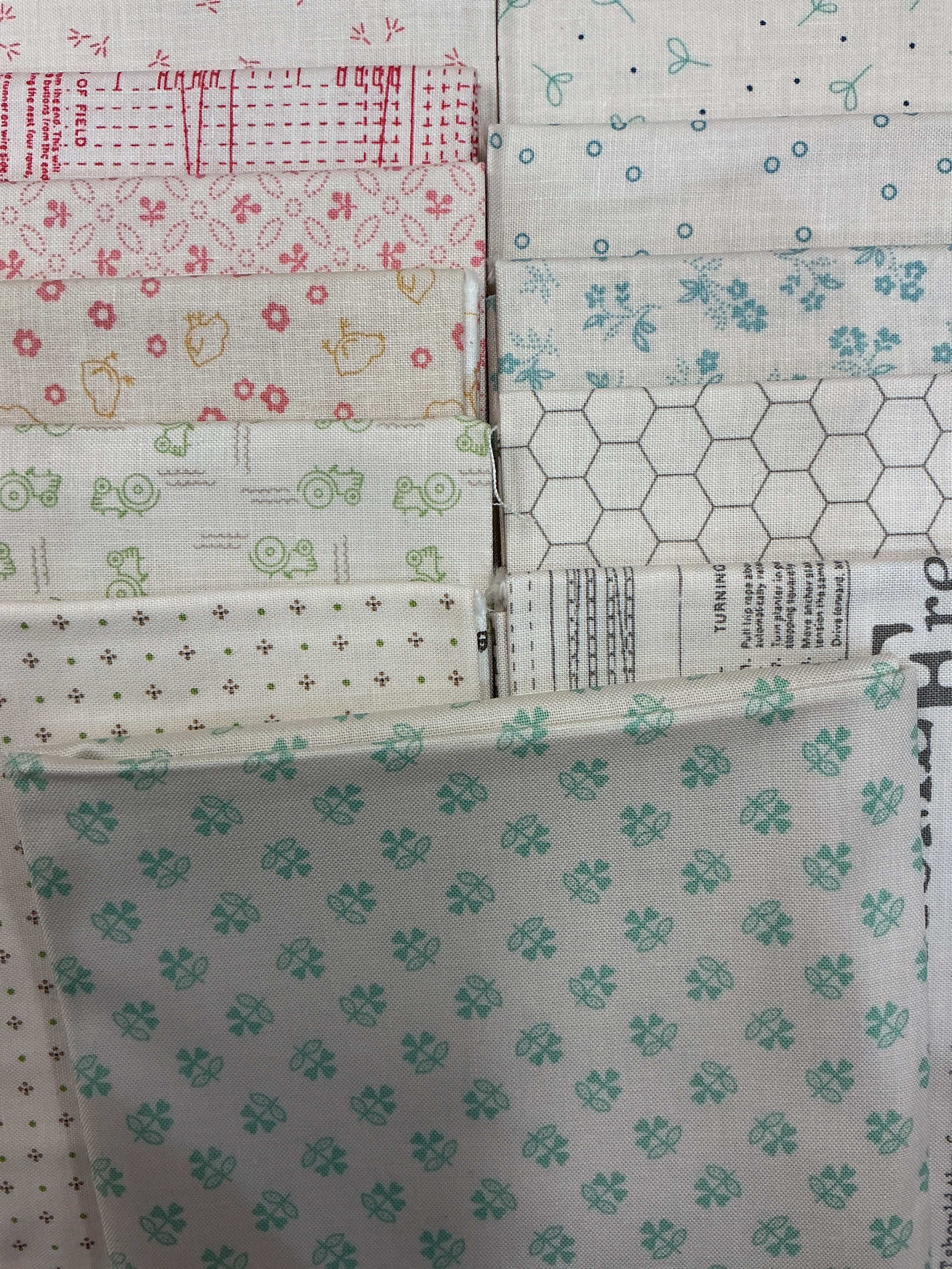 Lori Holt Farmers Daughter quarter yard color bundle with 12 low volume fabrics