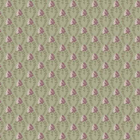Forest Glen Clover Chain Sagebrook fabric by Renee Nanneman with botanical meadow plants and 19th-century floral prints