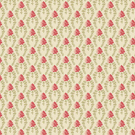 Forest Glen fabric by Renee Nanneman featuring clover chain pattern in fog mist color by Andover Fabrics